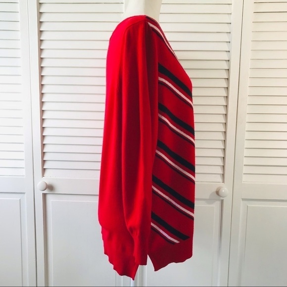 2/$25 LIZ CLAIBORNE Red Striped Sweater Size 1X - Picture 3 of 8